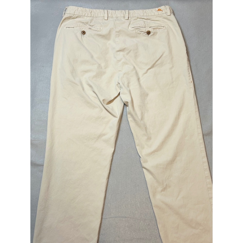Tommy Bahama Boracay Chino Pants Mens 34x34 Beige 100% Pima Cotton Flat Front - Picture 6 of 11